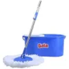 Gala Aqua Spin Mop With Bucket - Plastic & Cotton, With Rod, Blue,